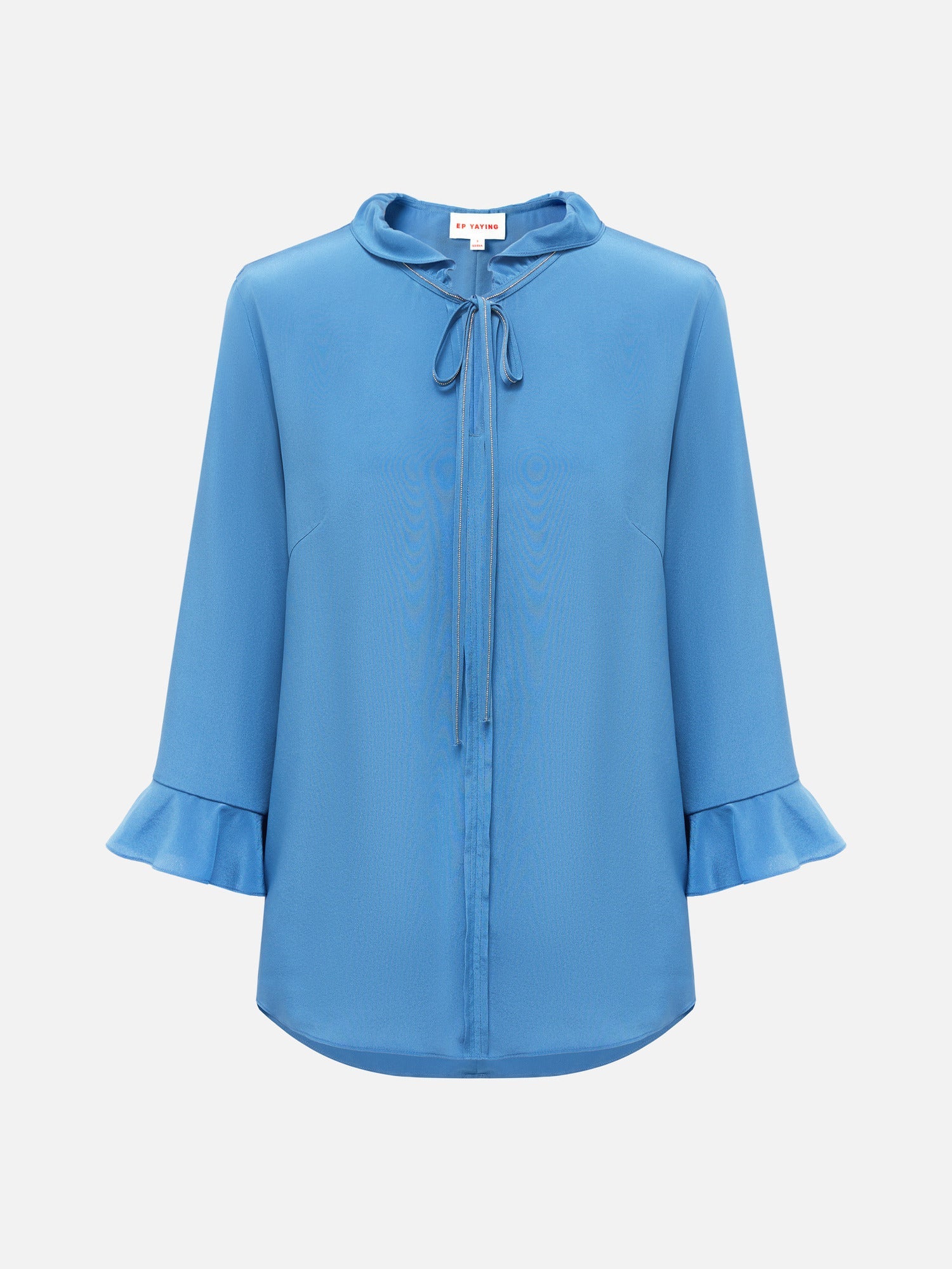 Silk Pleated Blouse | Blue