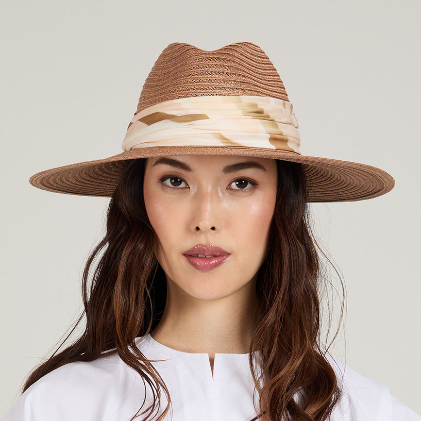 Emmanuelle Vented Hemp Packable Fedora | Fawn