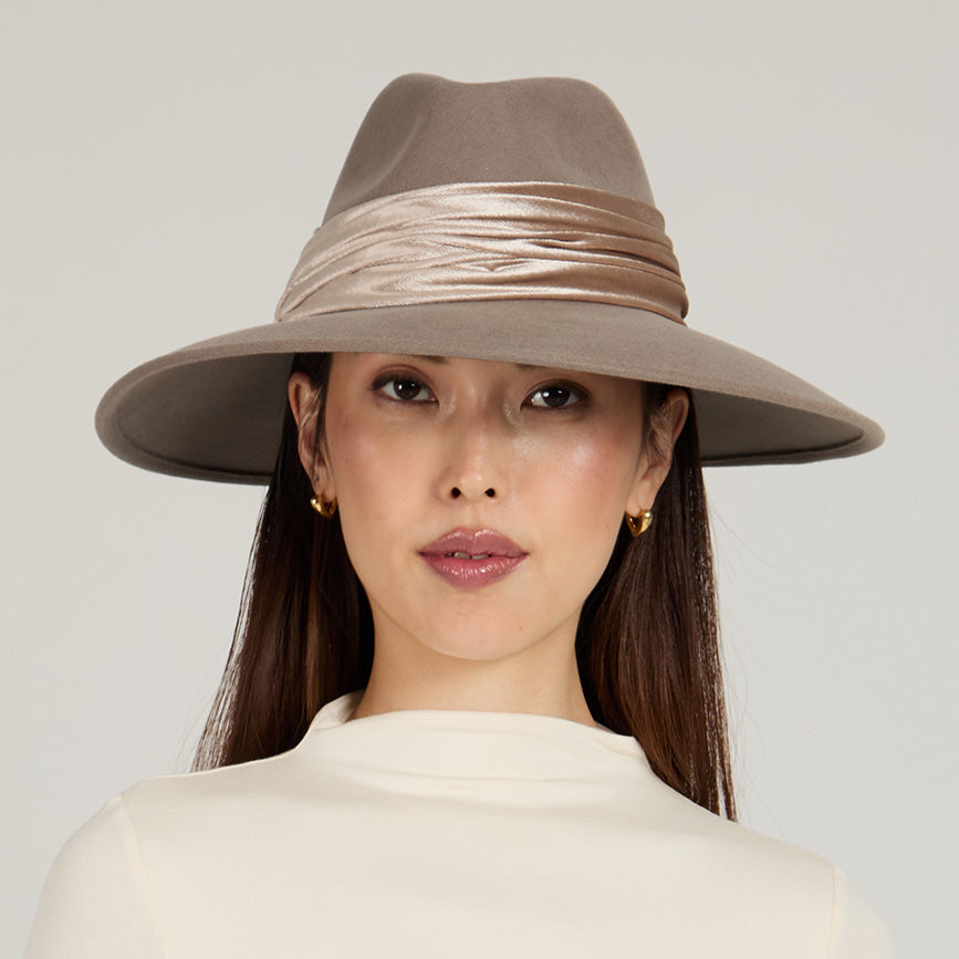 Emmanuelle Wool Felt Fedora | Mink