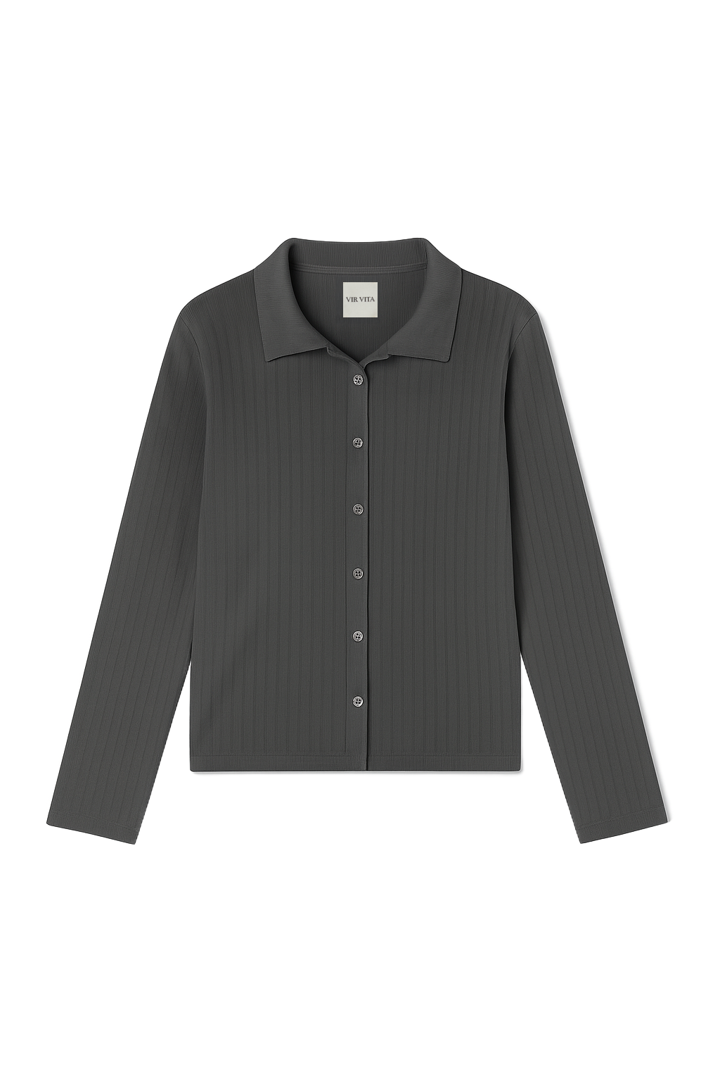 Eloise Pointelle Cardigan | Stone-Grey