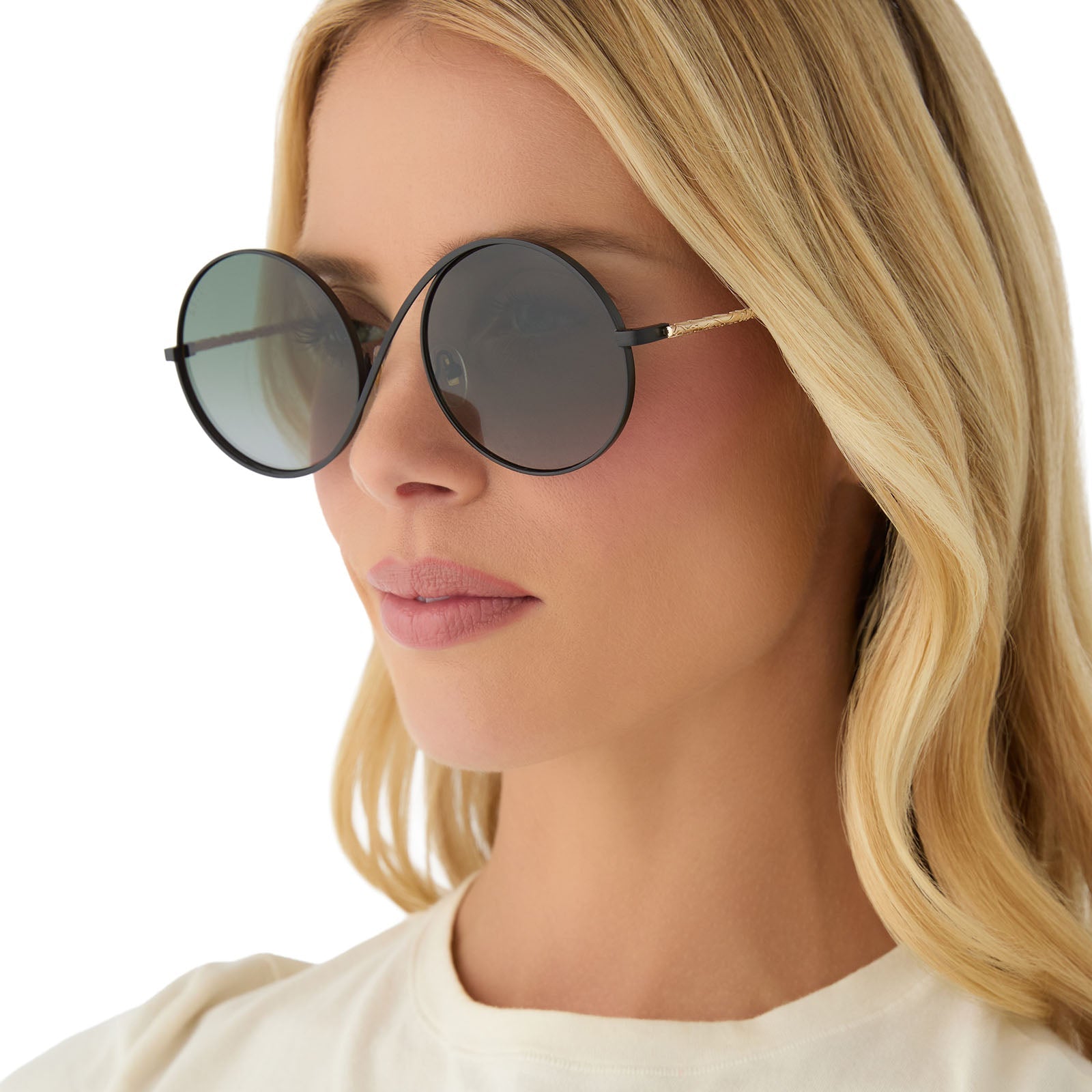 Womens | Elphaba Wire Frames Sunglasses | Classic Black Wire | Emerald Tint Gradient Lenses