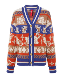 Printed Knit Sweater | Orange