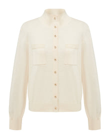 Wool Cashmere Knitted Cardigan | Beige