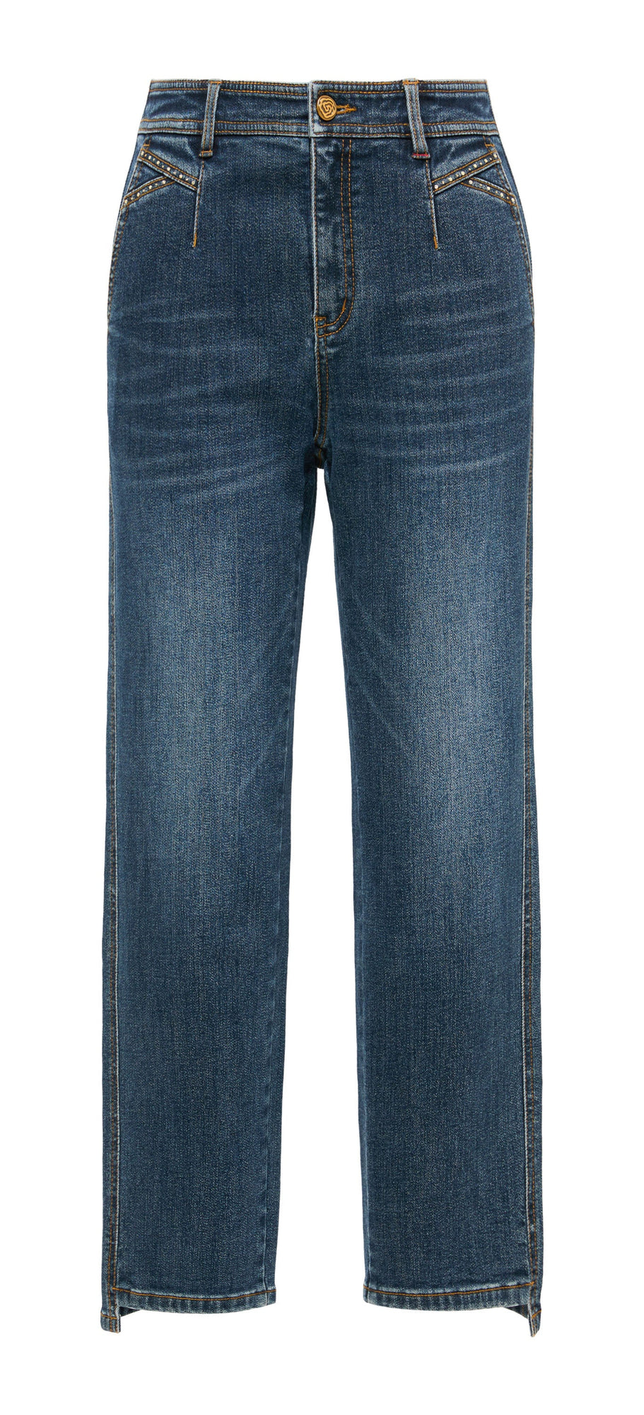 High-Waisted Straight-Leg Jeans | Blue