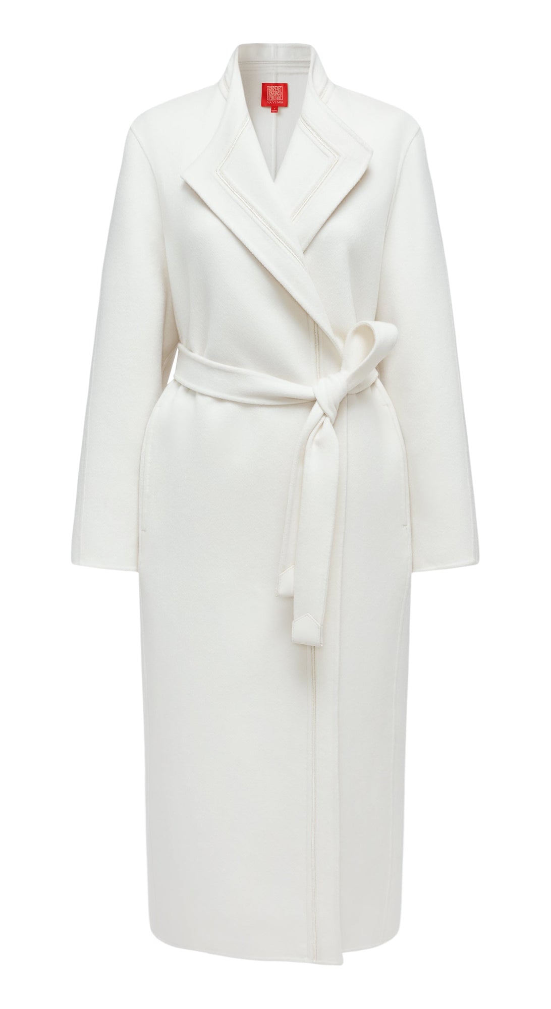 Thin-Strap Cashmere Coat | White