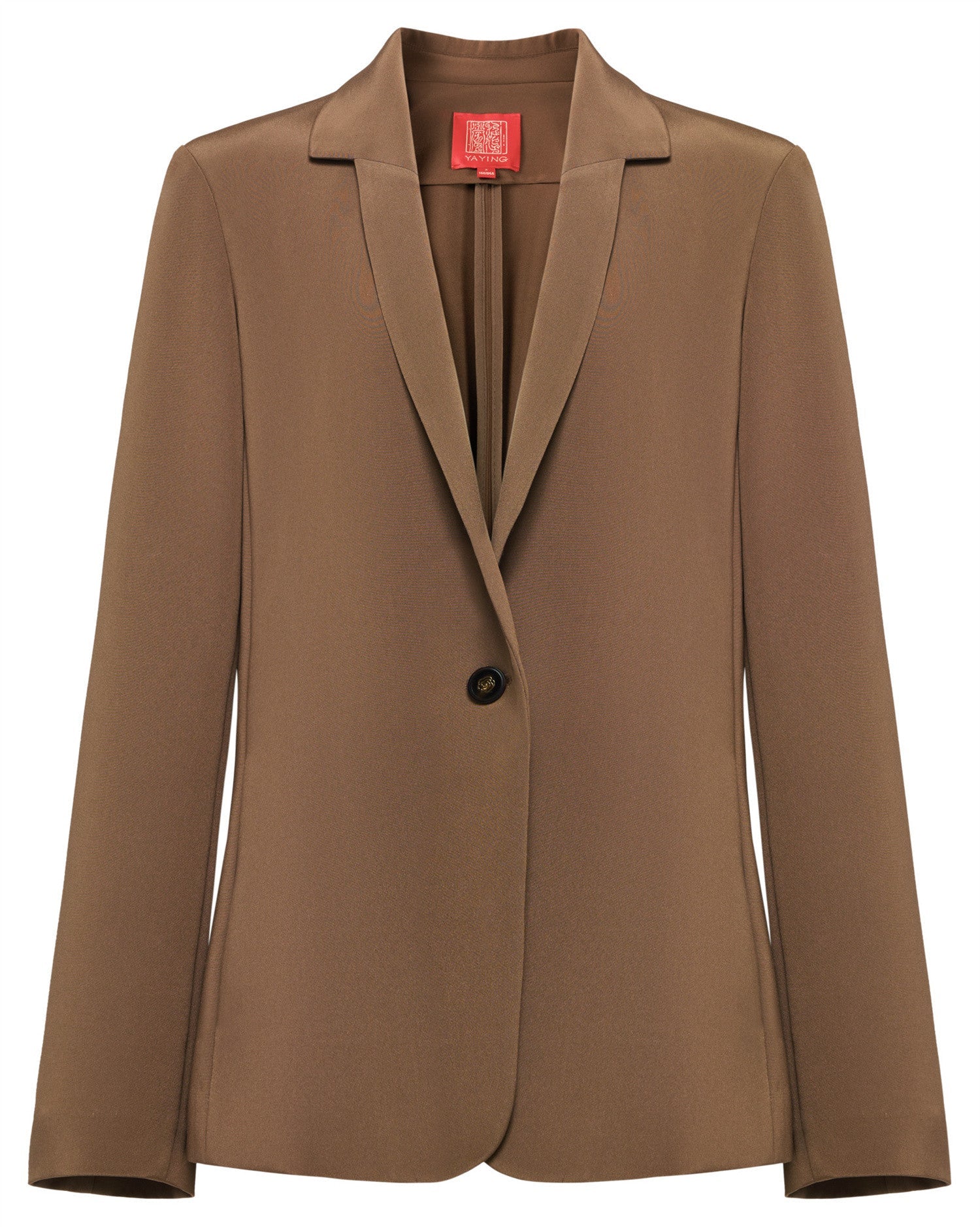 Silk Waist-Fitted Jacket | Brown