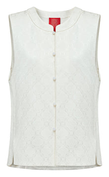 Modern Chinese-Style Layered Vest | White