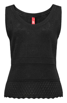 Mulberry Silk Openwork Vest Camisole | Black