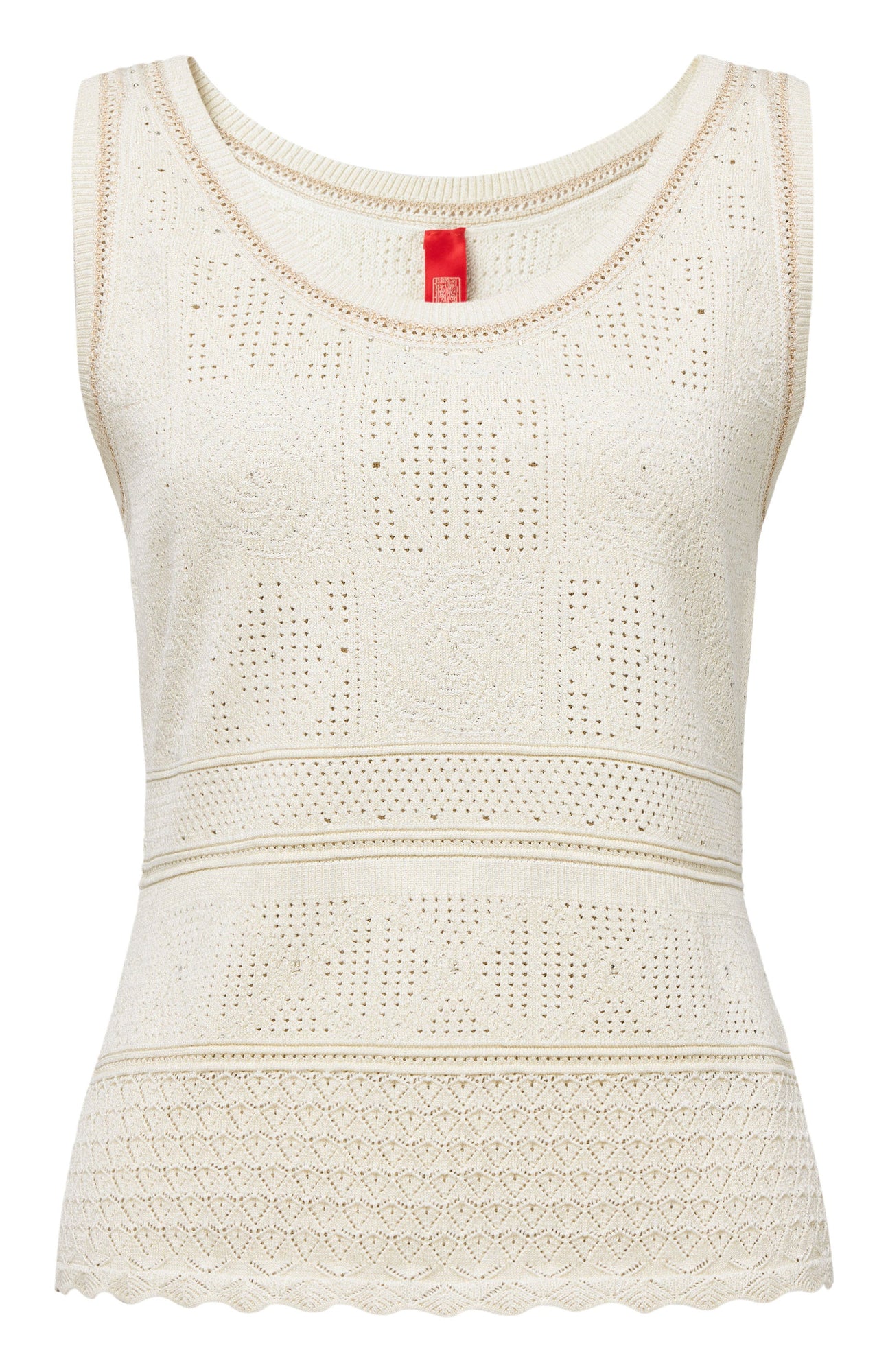 Mulberry Silk Openwork Vest Camisole | Beige