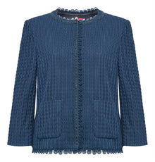 Lightweight Triacetate Short Jacket | Navy