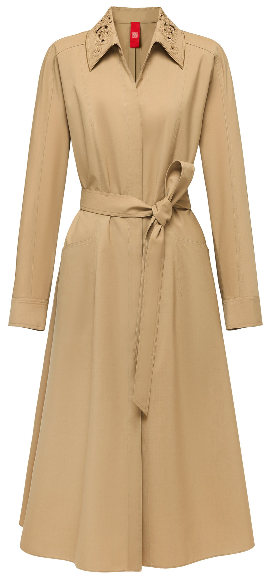 Mulberry Silk and Wool Dress | Khaki