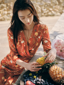 Silk Dress | Orange
