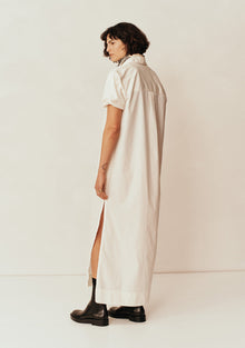 Collected Short Sleeve Shirt Dress | Crema