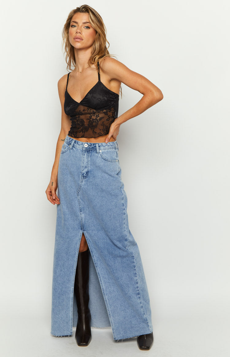 Eden Lace Cami Top | Black