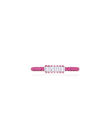 Electric Pink Baguette Diamond Ring | 14K Pink Rhodium Plated White Gold