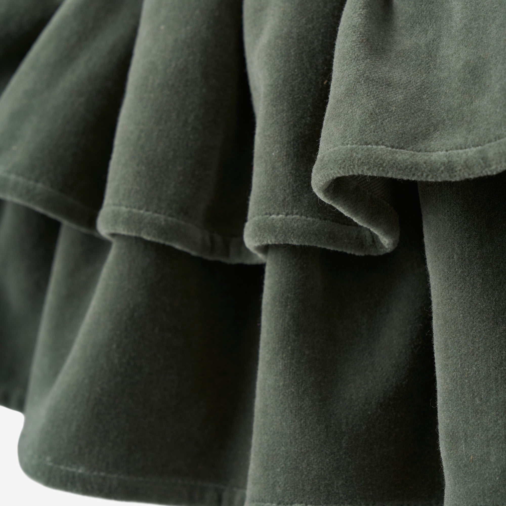 Girls | Velvet Jumper Skirt Set | Green