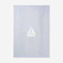 Unisex | Nautical Cotton Cable Knit Blanket | Blue