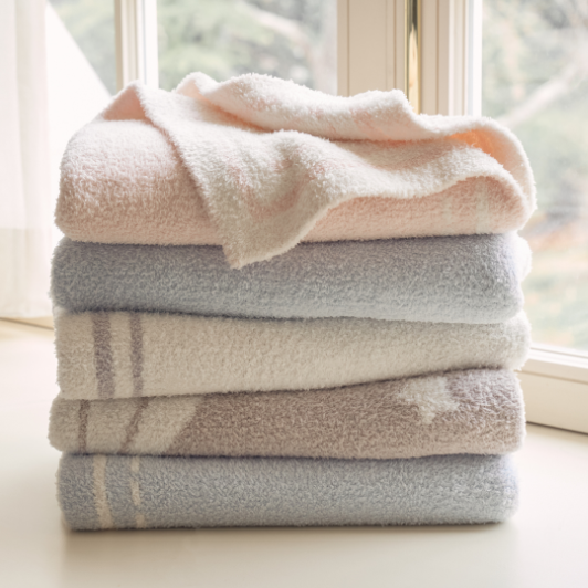 Unisex | Elephant Feather Knit Baby Blanket | Gray