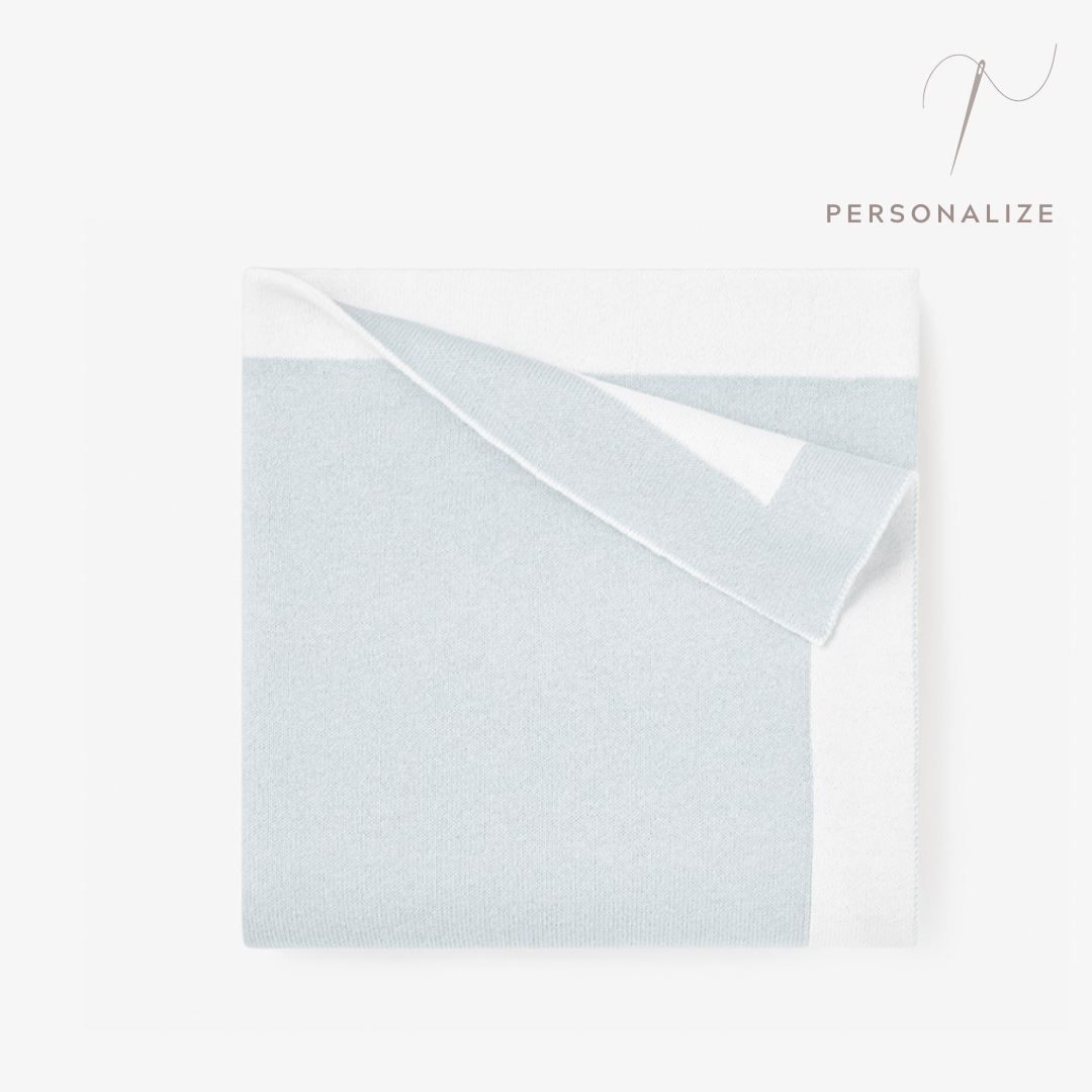 Unisex | Pale Blue Cashmere Baby Blanket | Blue
