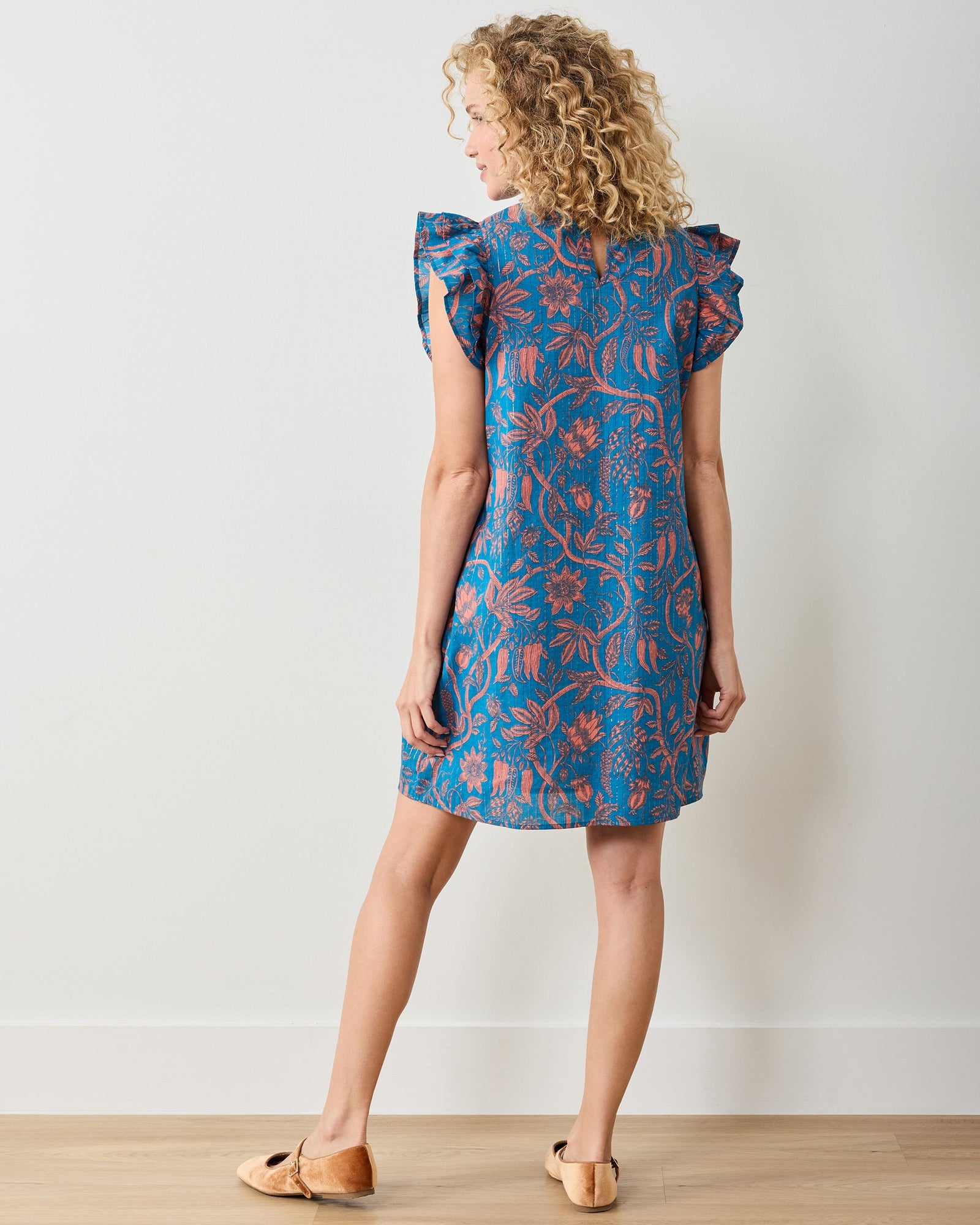 Etched Vine - Open Road Dress - Turquoise Blush - Printfresh