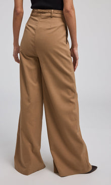 Johanna Suiting Turn-Lock Belted Pants | Camel