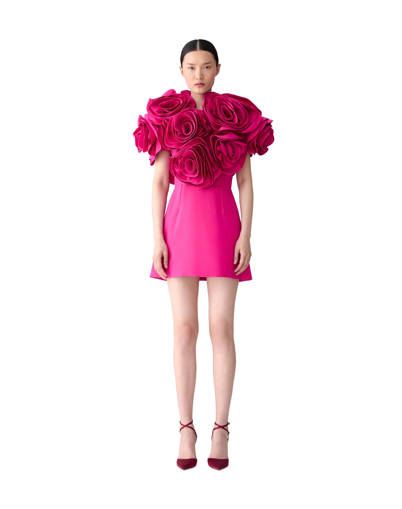 Draped Flower Mini Dress