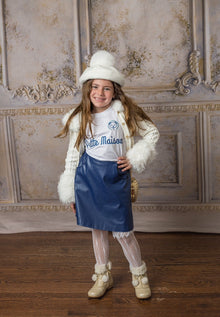 Baby Girls | Vegan Leather Skirt | Navy