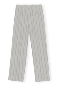 Drapey Stripe Suiting Mid Waist Pleat Pants | Phantom Stripe