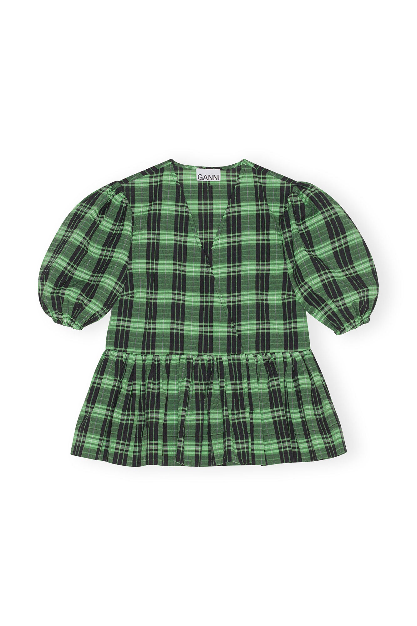 Seersucker Check Wrap Blouse | Peapod