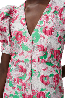 3D Jacquard Button Down Mini Dress | Sugar Plum