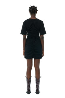 Textured Suiting Mini Dress | Black
