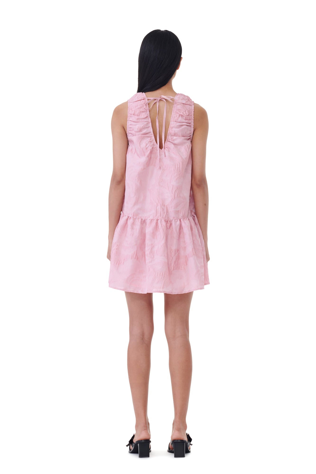 Textured Cloque Mini Dress | Bleached Mauve