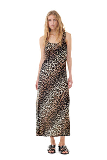 Printed Chiffon Maxi Dress | Almond Milk