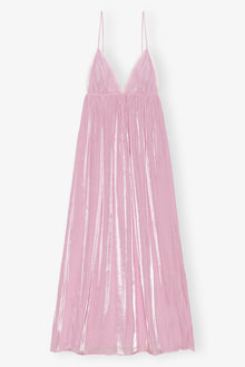 Changeant Satin Strap Dress | Chalk Pink