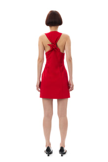 Light Twill Suiting Mini Dress | Barbados Cherry