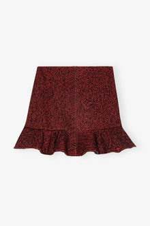 Herringbone Wool Mini Skirt | Winery