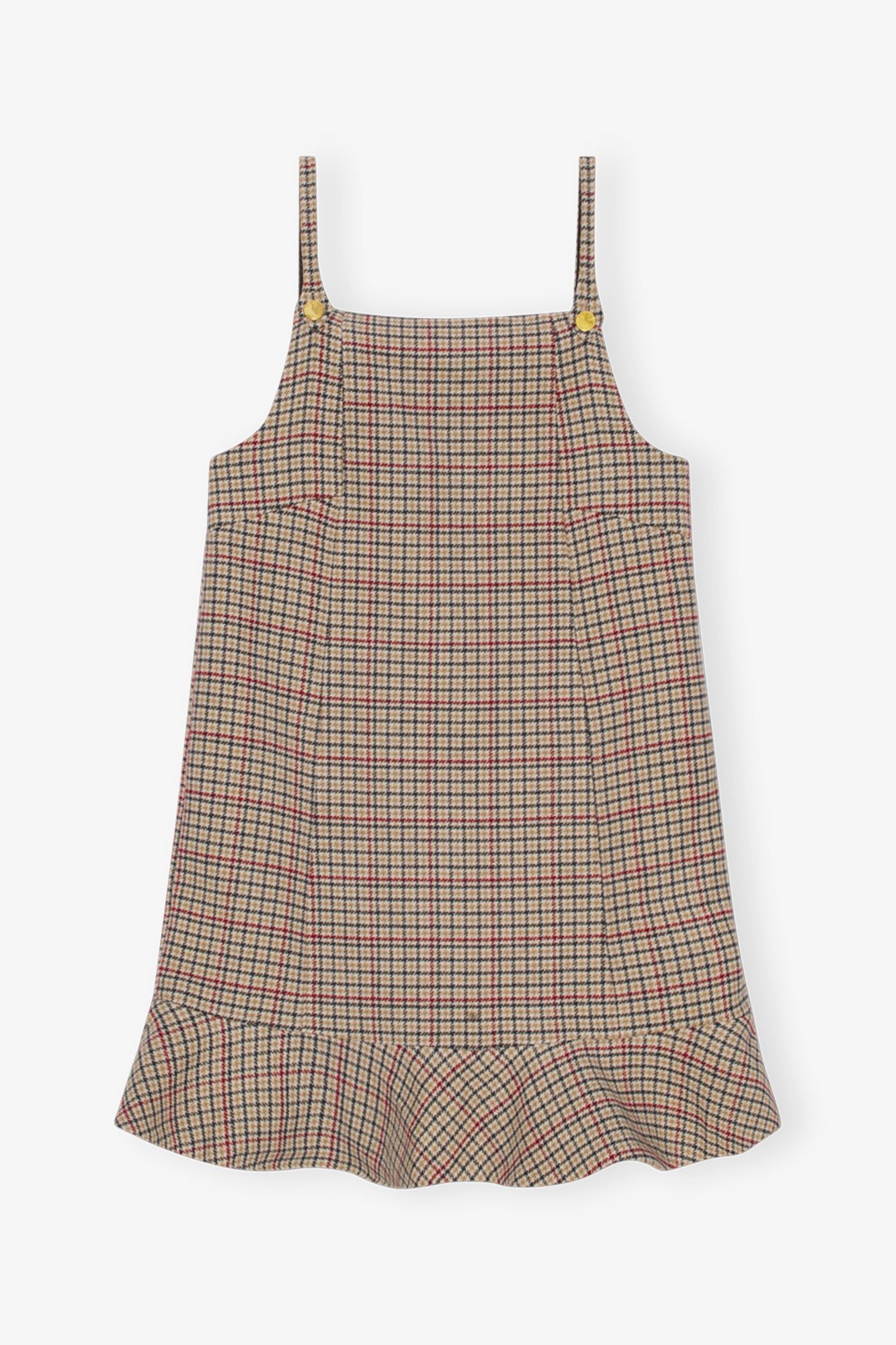 Check Wool Mix Mini Dress | Tiger's Eye