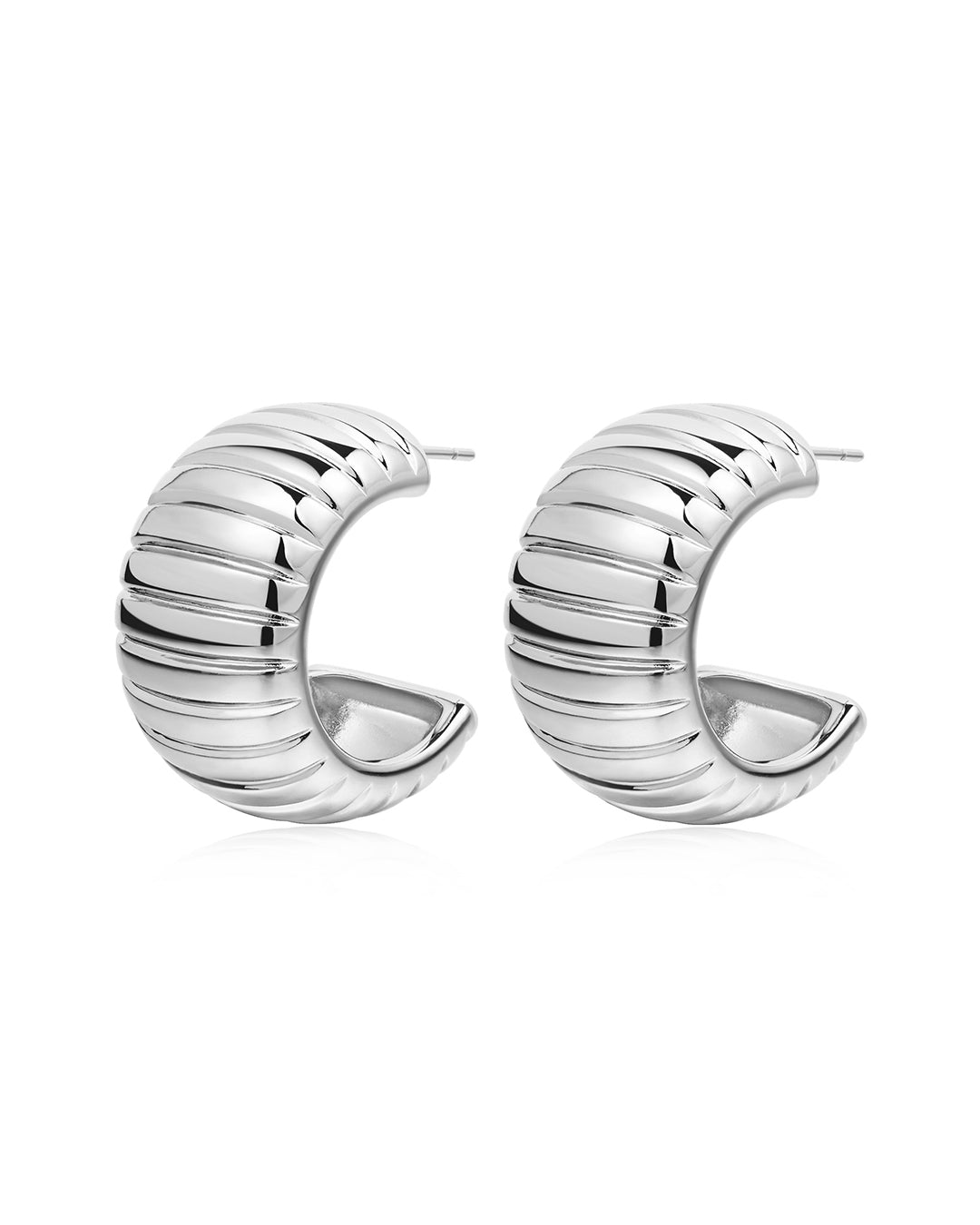 Remy Ridged Hoops | Silver