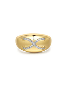 Mariner Cross Ring | Gold | Cubic Zirconia