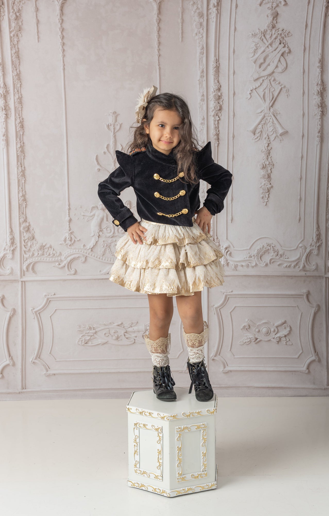 Baby Girls | Charlie Jacquard Glitter Skirt | Gold