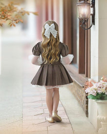 Baby Girls | Blair Estate Tweed Top and Skirt Set | Brown
