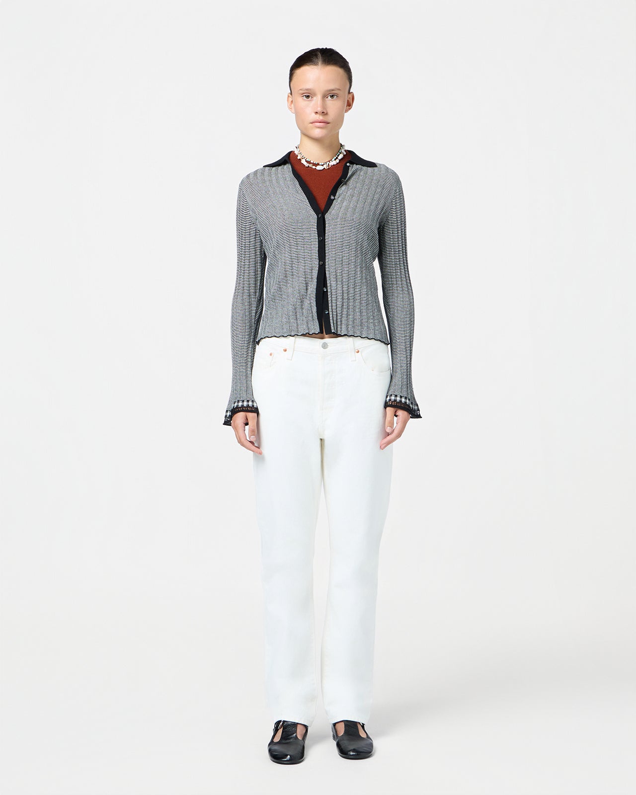 Fine Stripe Shirt | Black/Cream