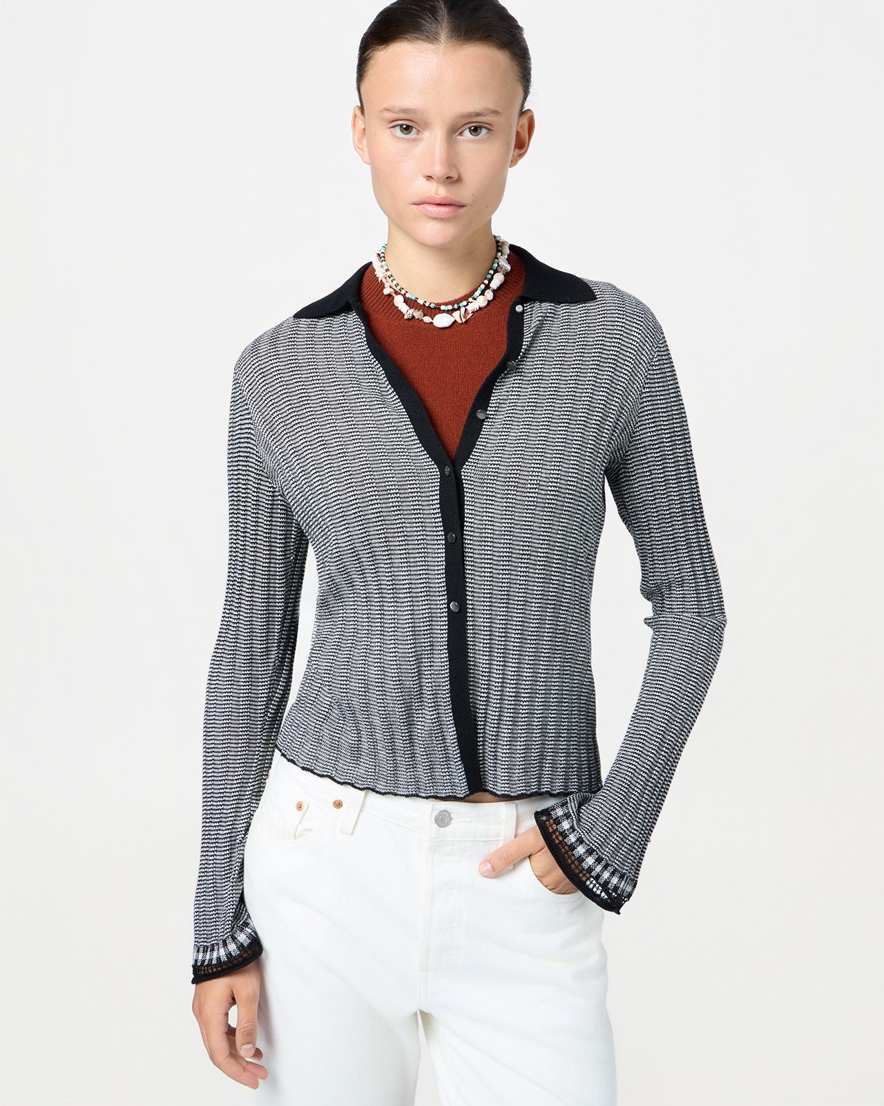 Fine Stripe Shirt | Black/Cream
