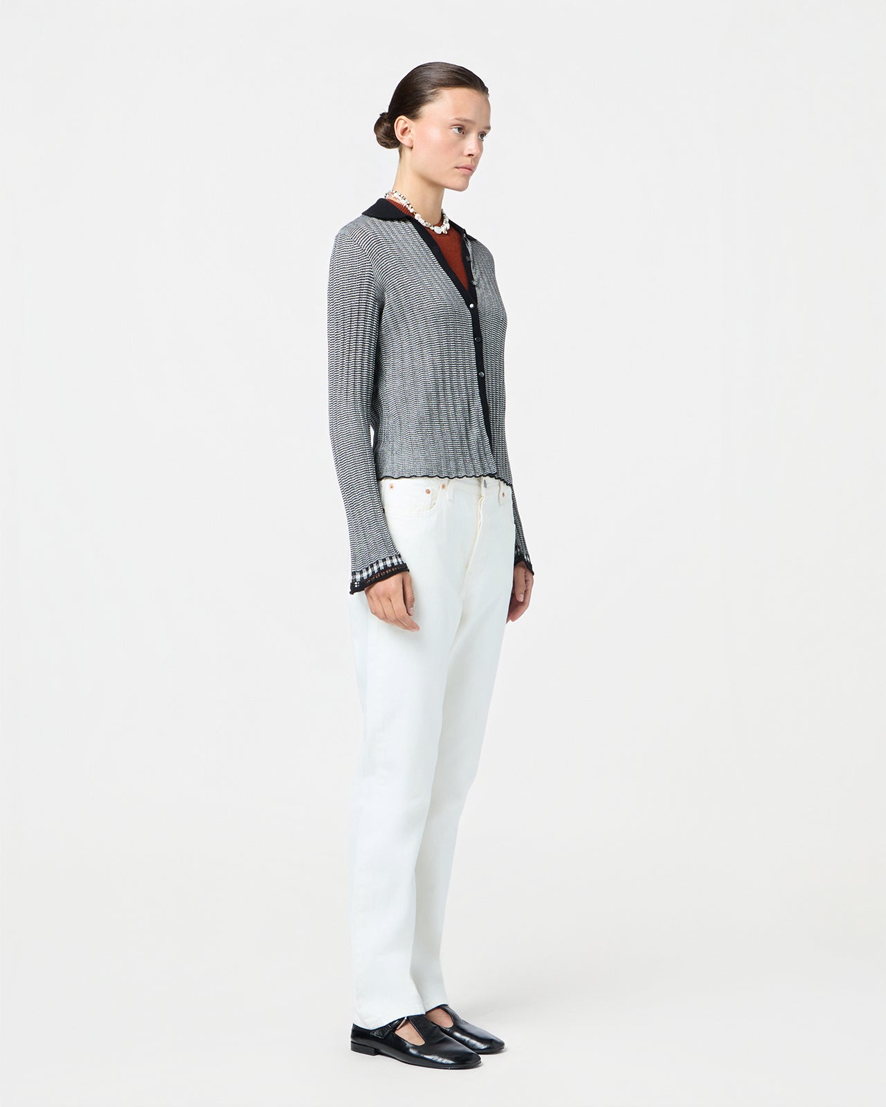 Fine Stripe Shirt | Black/Cream