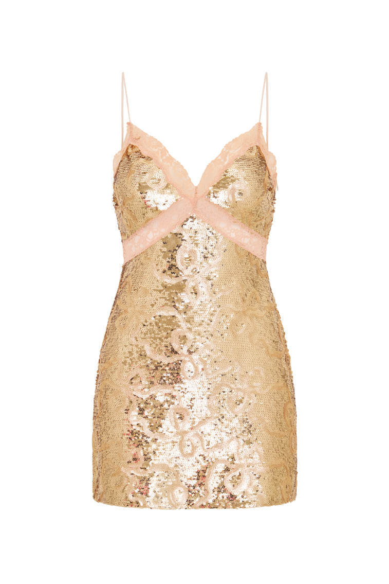 Finta Sequin Mini Dress | Golden Honey