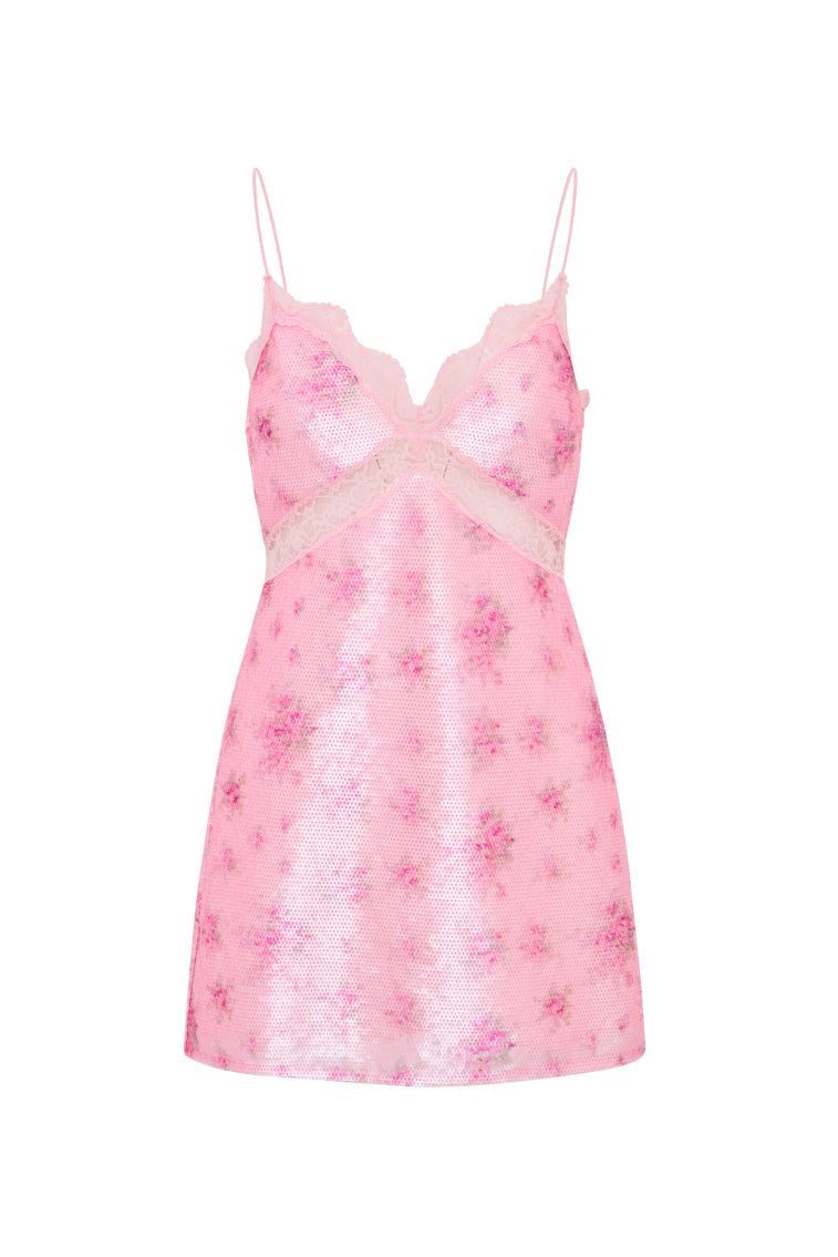 Finta Sequin Mini Dress | Flamenco Pink