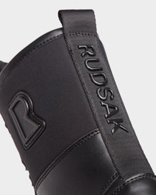 Close-up of the RITA - L222502 Black women's winter boot by Rudsak, with weather-treated leather, 