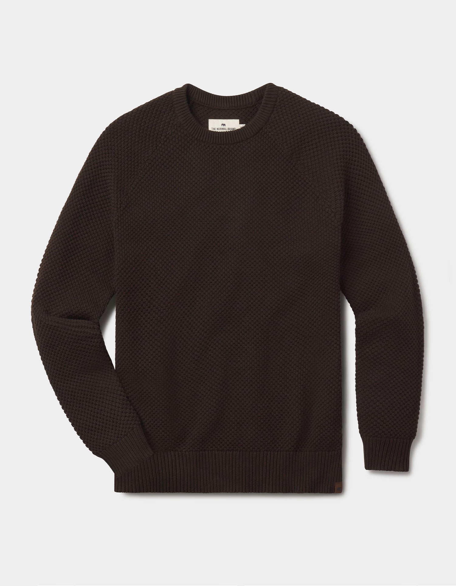 Men | Moss Stitch Crew | Umber