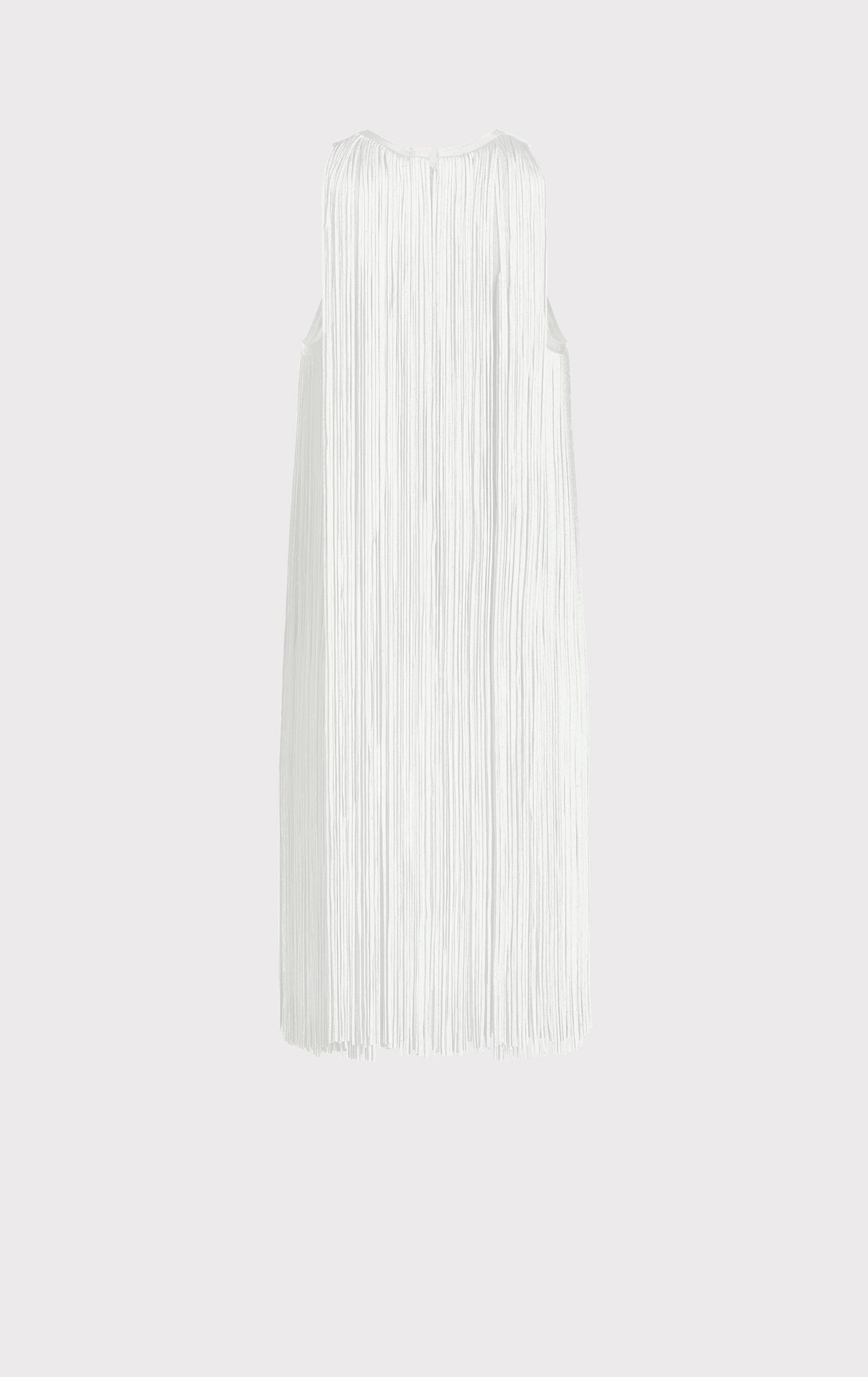 Racer Fringe Mini Dress | Alabaster