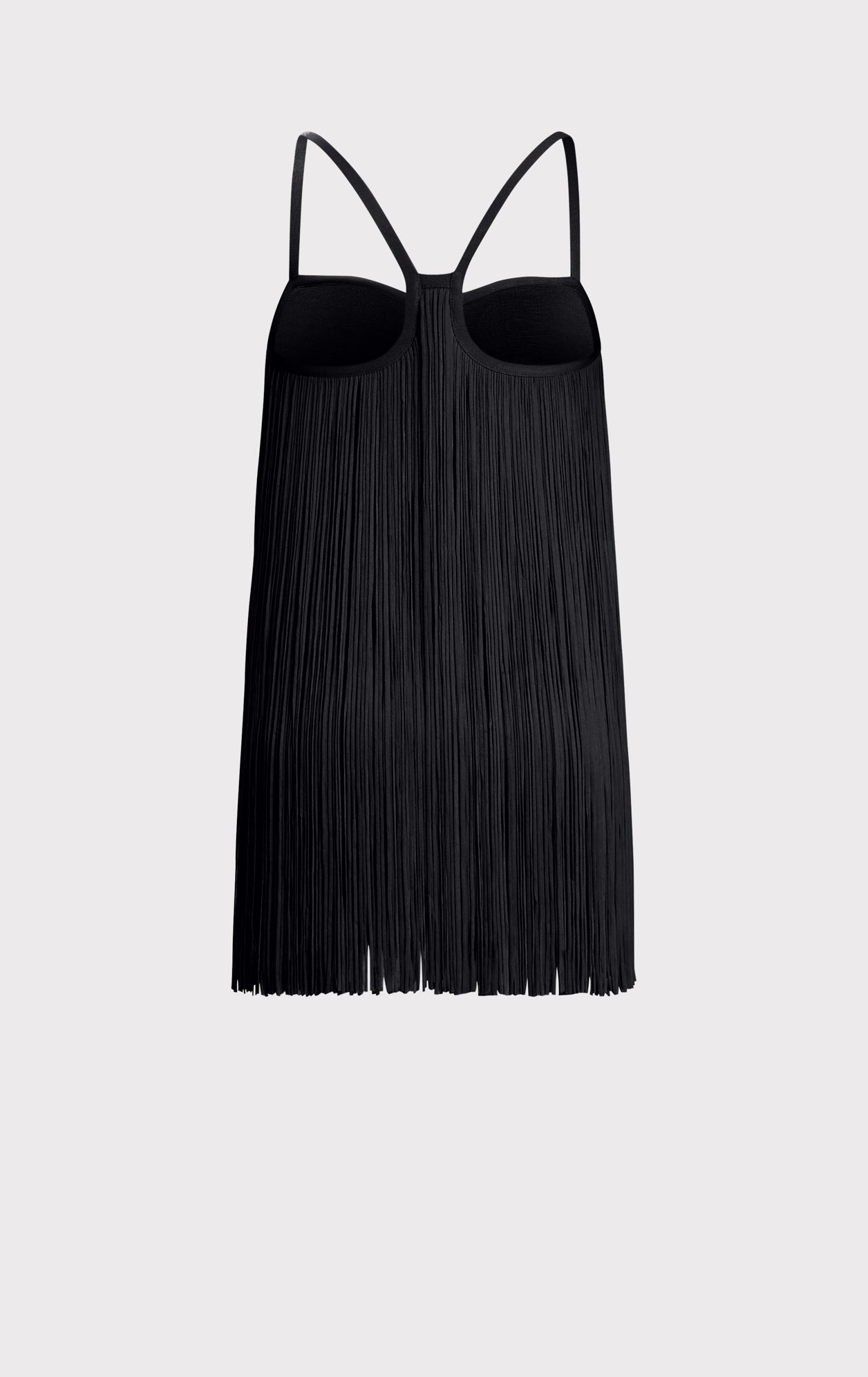 Fringe Sweetheart S/L Mini Dress | Black